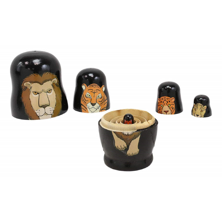 Dakota Fields 5 Piece Oxbrooke Safari Jungle Animals Nesting Dolls
